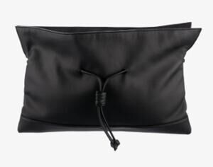 Von Holzhausen Black Zippered Clutch Vegan Leather Oversized Pouch